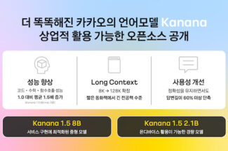 카카오, ‘카나나’ 언어모델 4종 오픈소스 공개…“이전 대비 평균 1.5배의 성능 향상“